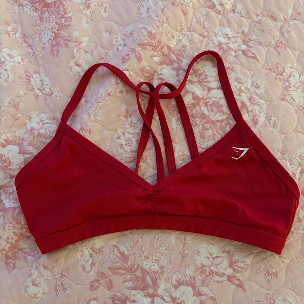 Gymshark Red Strappy Sports Bra